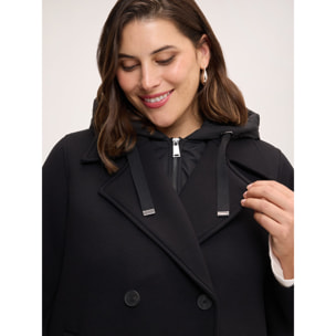 Fiorella Rubino - Chaqueta cruzada con pechera desmontable - Negro