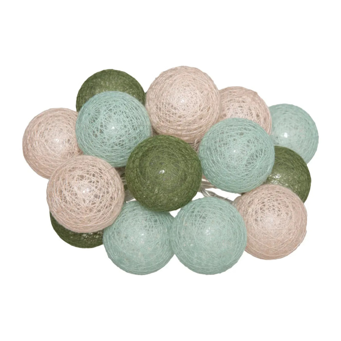 Guirlande Led pile 16 boules "Army" D3,5cm