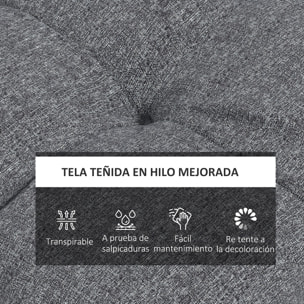 Conjunto de Cojines para Sillas de Comedor 48x48x10 cm Juego de 4 Piezas Cojines para Sillas de Jardín Impermeable y Anti-UV con 2 Cordones de Fijación Gris