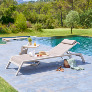 Table d appoint de jardin carrée "Allure" argile 55 x 45 x 55cm en aluminium
