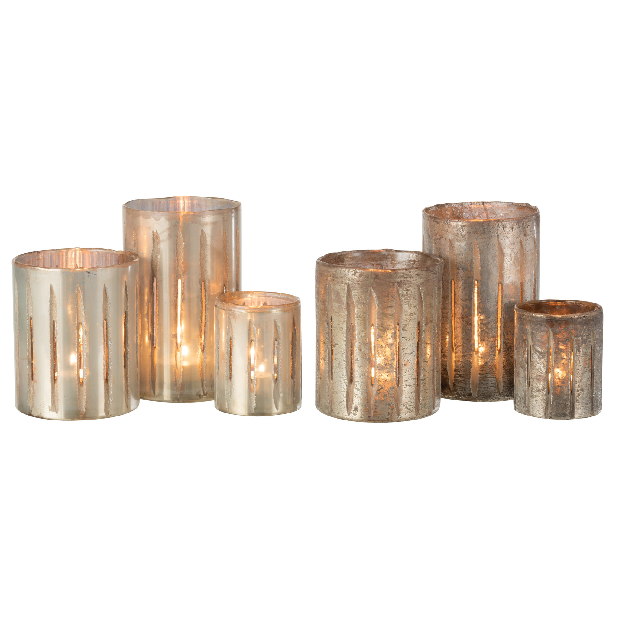 J-Line photophore Ligne - verre - bleu - large - 2 pcs