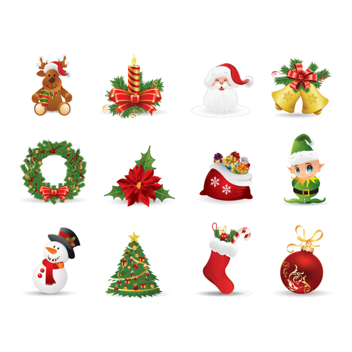 Sticker Noël décorations de Noël - Autocollants stickers adhésifs noël - décoration fêtes