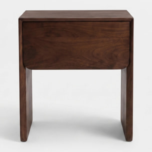 Table de chevet en bois de manguier marron foncé - Achille