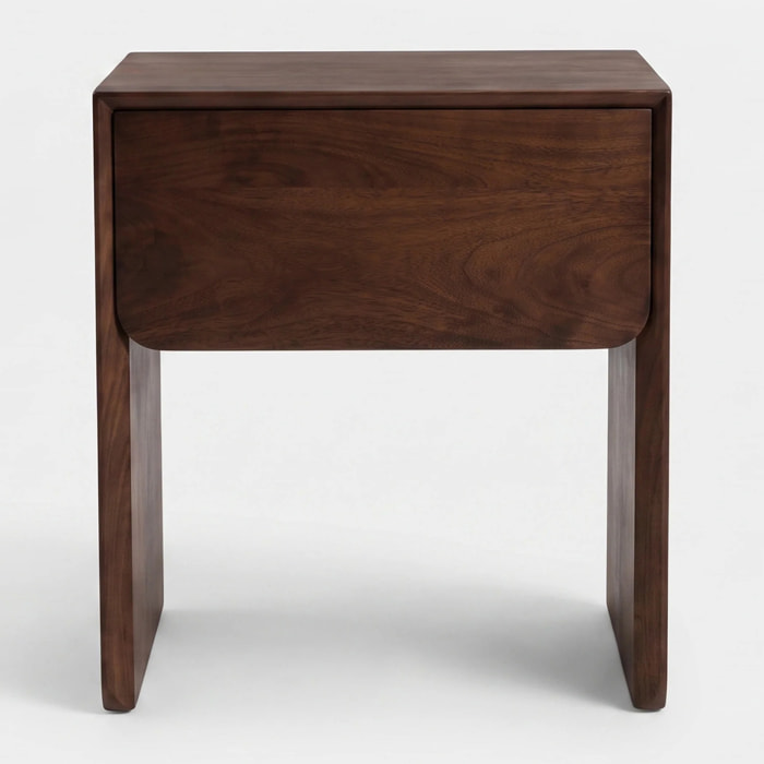 Table de chevet en bois de manguier marron foncé - Achille
