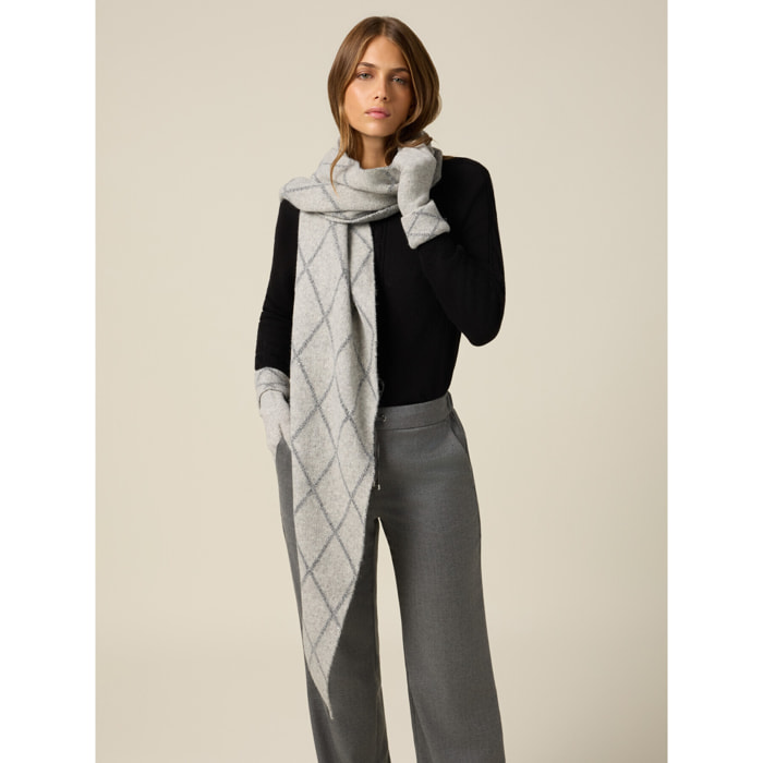 Oltre - Bufanda con bordado lurex - Gris