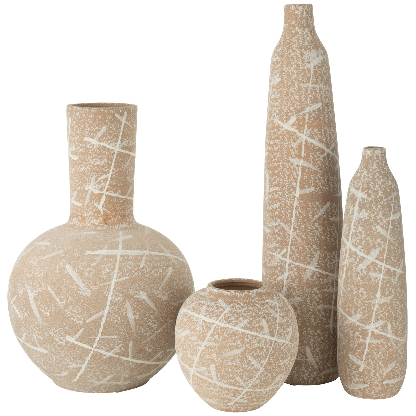J-Line vase Dun Globe - céramique - beige/blanc - Ø 34 cm