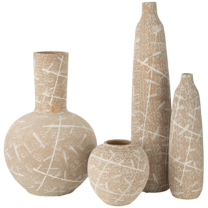 J-Line vase Dun Globe - céramique - beige/blanc - Ø 34 cm