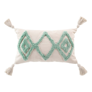 Coussin déhoussable à motifs tuftés - Sauge