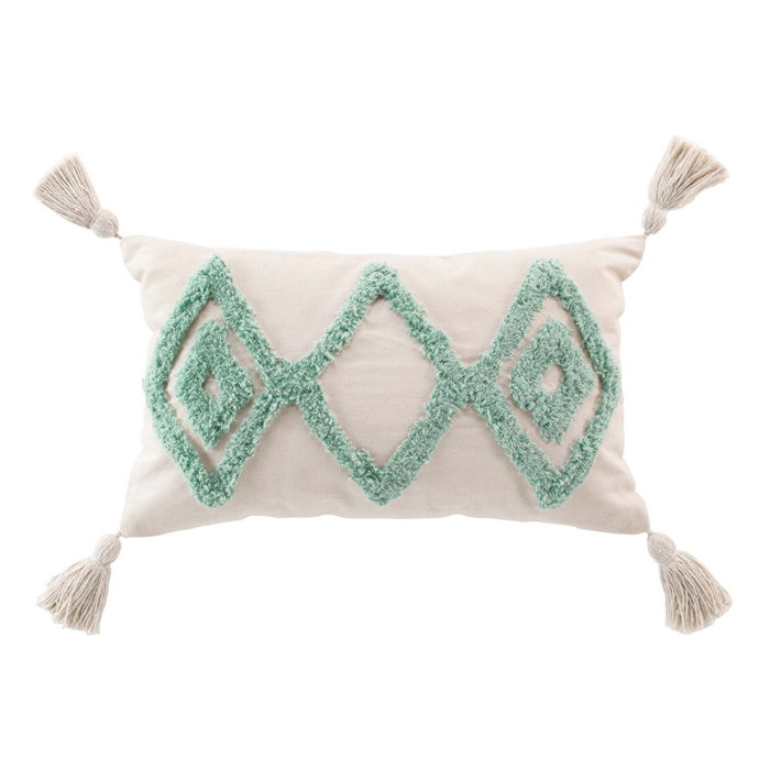 Coussin déhoussable à motifs tuftés - Sauge