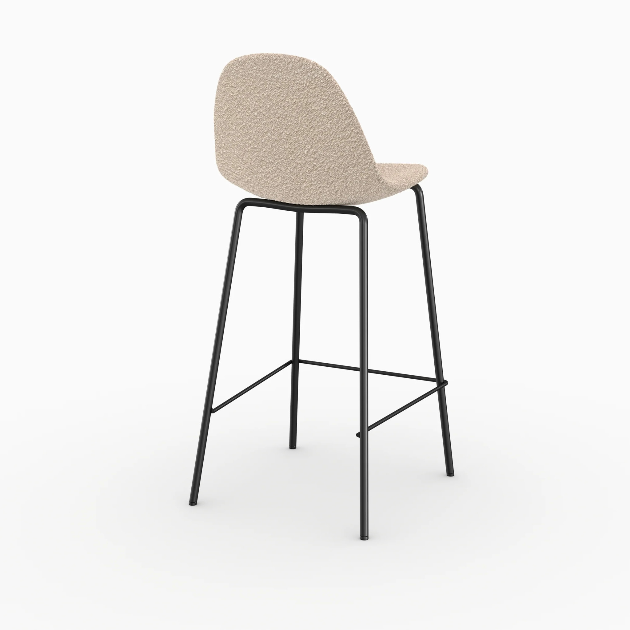 Lot de 2 chaises pour îlot central 65.5 cm en tissu bouclette beige - Henrik