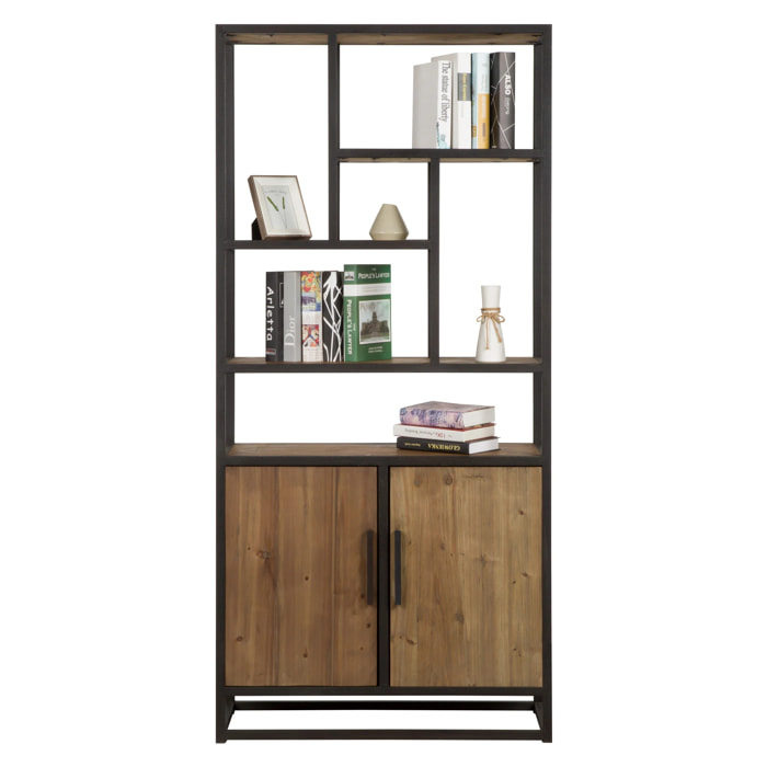 Etagère en bois de cèdre recyclé et métal - Raffi