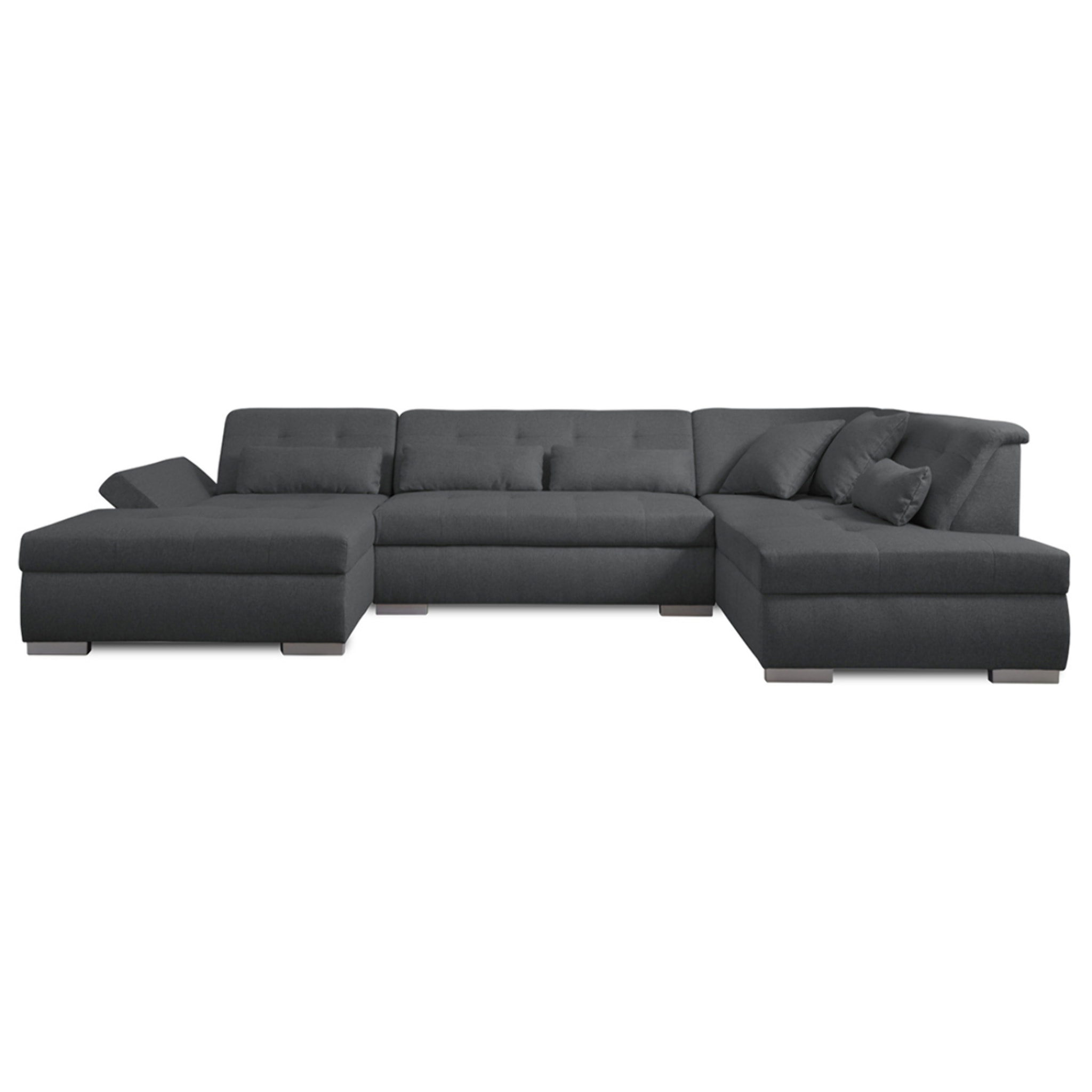 Vermont - canapé panoramique d'angle droit - 7 places - XXL - Gris foncé