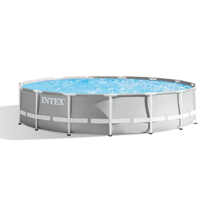 Intex Piscina Prisma Frame rotonda con Pompa Filtro, Scaletta e Teli, 457x107 cm