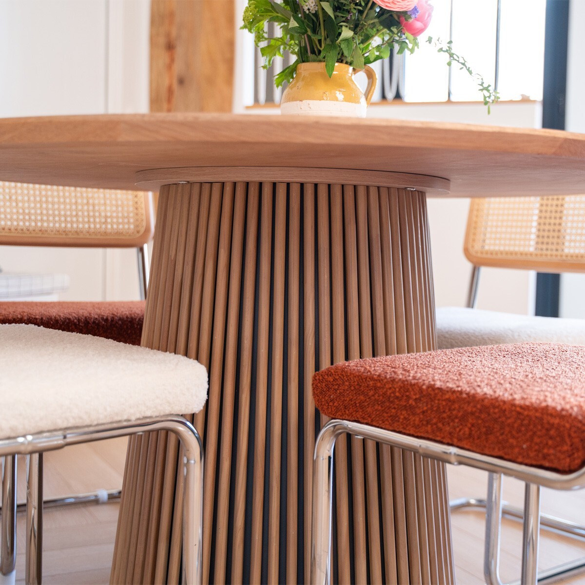 Table à manger ronde en bois 4 personnes - ADA
