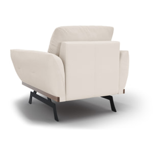 Fauteuil "Olivier" en tissu structurel beige clair