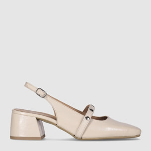 Zapatos - Beig - Tacón: 3 cm