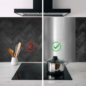 Crédence adhésive murale 3D  - Effet chevron 4 pièces - Noir