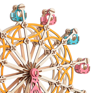 Maqueta 3D de madera. Noria multicolor. 295 piezas.