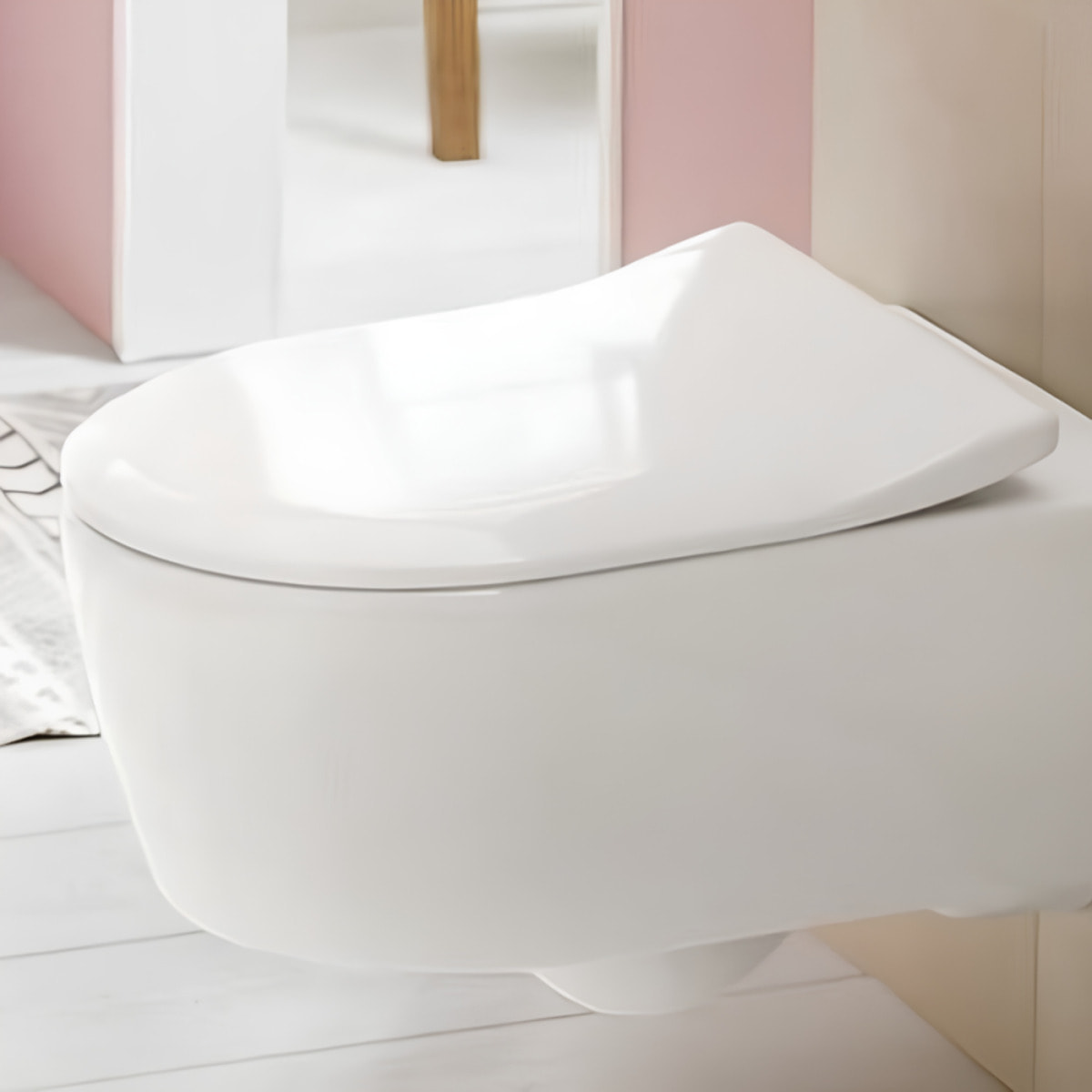 Pack WC suspendu sans bride Avento + abattant + bâti-support autoportant + plaque chromée
