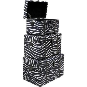 Coffres Wild Animal zèbre set de 3 Kare Design