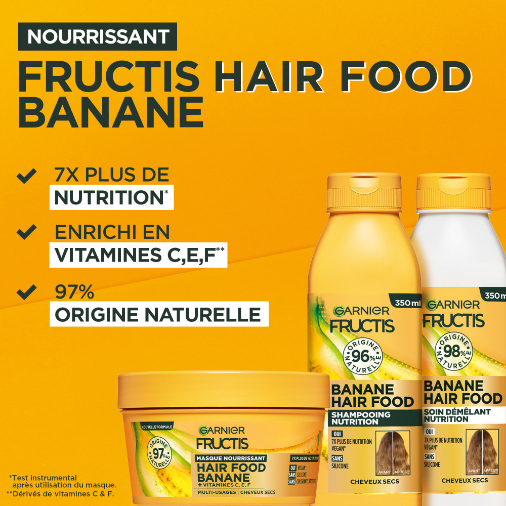 Lot de 6 - Garnier Fructis Shampooing Hair Food Nourrissant banane 350ml