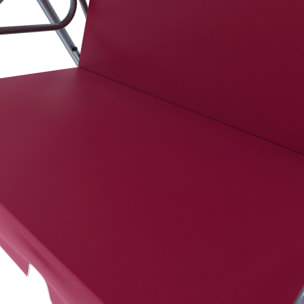 Dondolo 3 Posti Algarve Con Tettuccio Parasole Regolabile Cuscini Imbottiti Struttura Robusta In Acciaio Da Giardino 170 x 110 x 153 cm Bordeaux