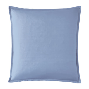 Taie d'oreiller unie en percale de coton, PREMIÈRE, Bleu Olympe