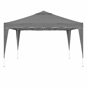 Gazebo Pieghevole 3x4 M in Acciaio con Telo Idrorepellente 160 g/m² Anti-UV Struttura Robusta Apertura Rapida a Fisarmonica con Borsa 4 Sacche Grigio