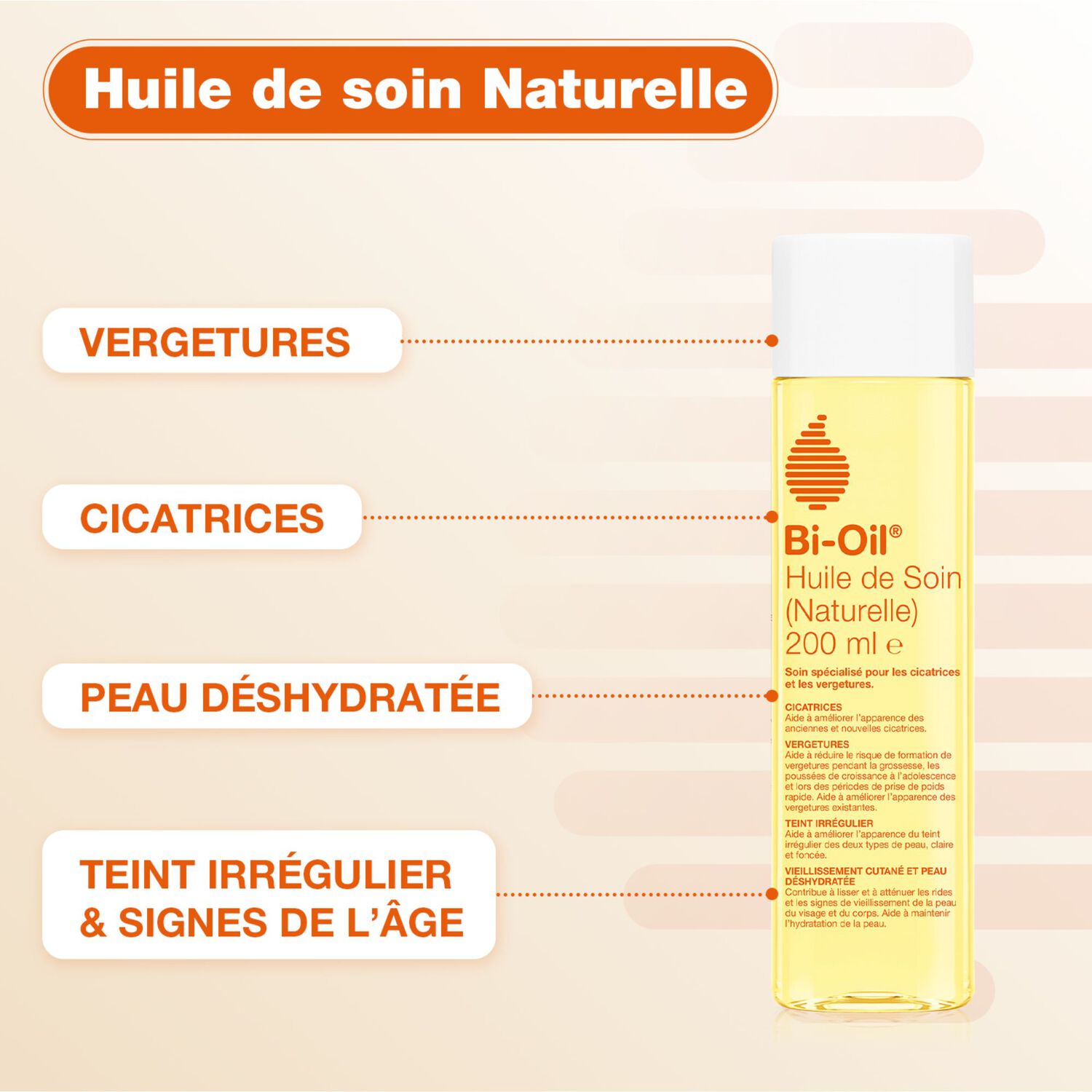 Huile Nourrissante - Huile de Soin Naturelle Vergetures Cicatrices Peau Sèche et Teint Irrégulier 200ml