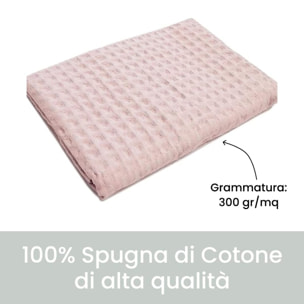INTRECCI Telo Doccia Maxi, Asciugamano da Doccia, Telo Bagno 150 x 100 cm, in Spugna di Puro Cotone 300 gr/mq, Tinta Unita Rosa. Modello: Napone
