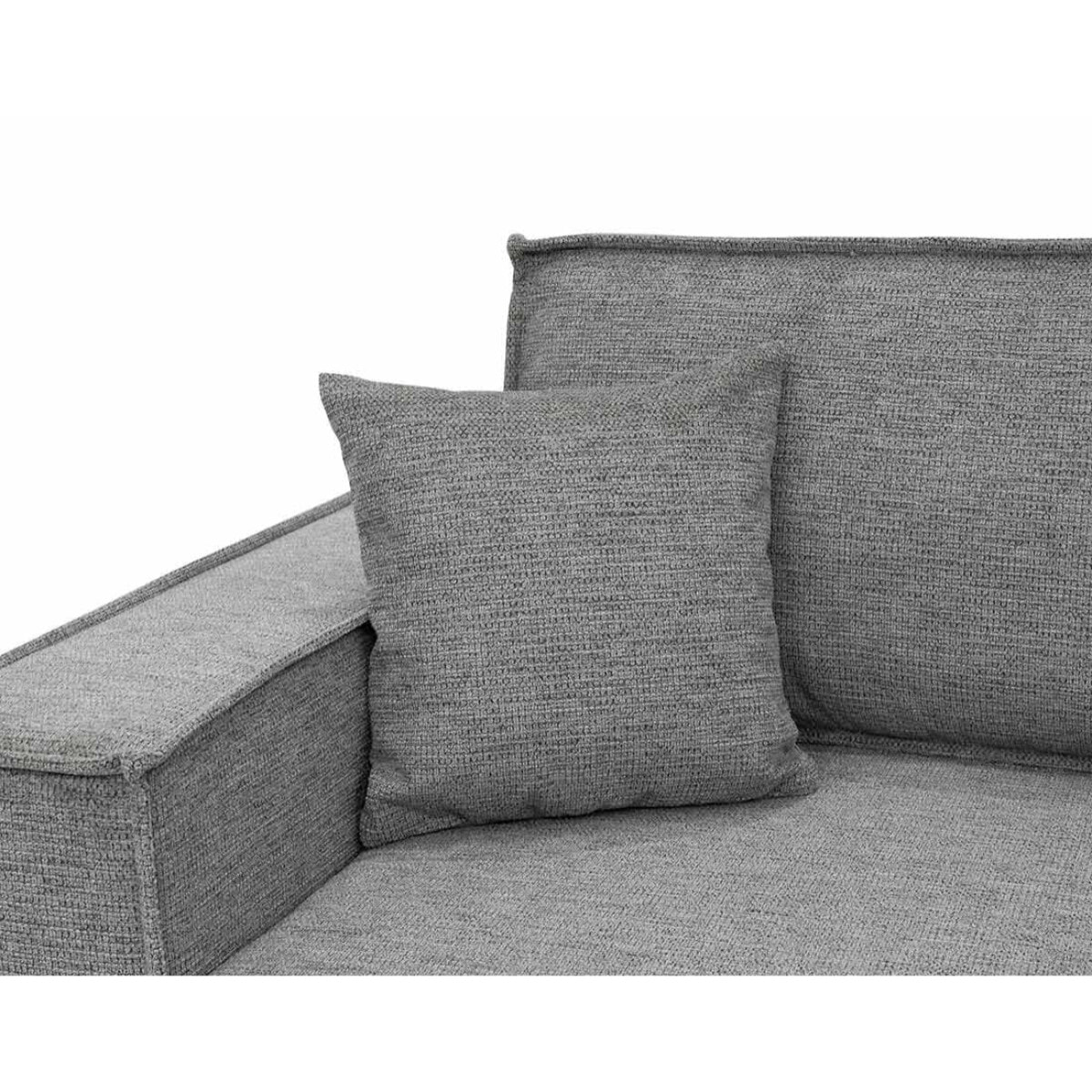 Cezanne - Canapé d'angle réversible 5 places convertible avec coffre en tissu texturé - Gris