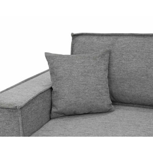 Cezanne - Canapé d'angle réversible 5 places convertible avec coffre en tissu texturé - Gris