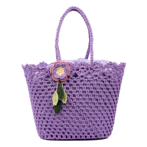 Zeccone borsa a tracolla donna. Realizzata in cotone, con frangia decorativa.