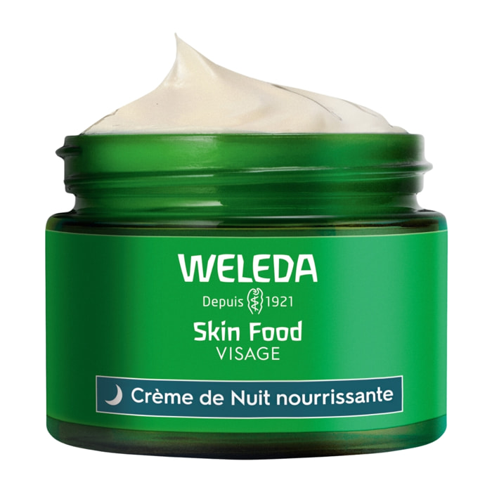 WELEDA - Skin Food Crème de Nuit nourrissante - Pour les peaux sèches - Nourrit et hydrate intensément  - Natrue* - Vegan*** - 40 ml
