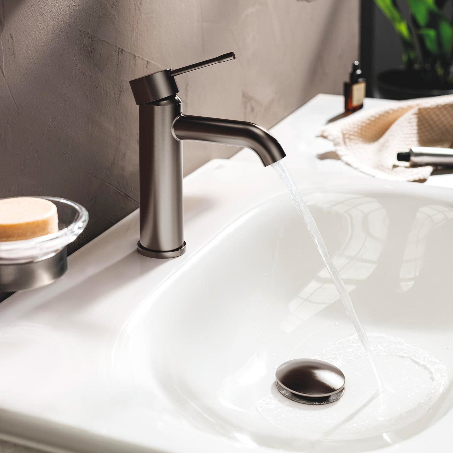 Mitigeur Lavabo Essence, Taille S, Hard Graphite brossé