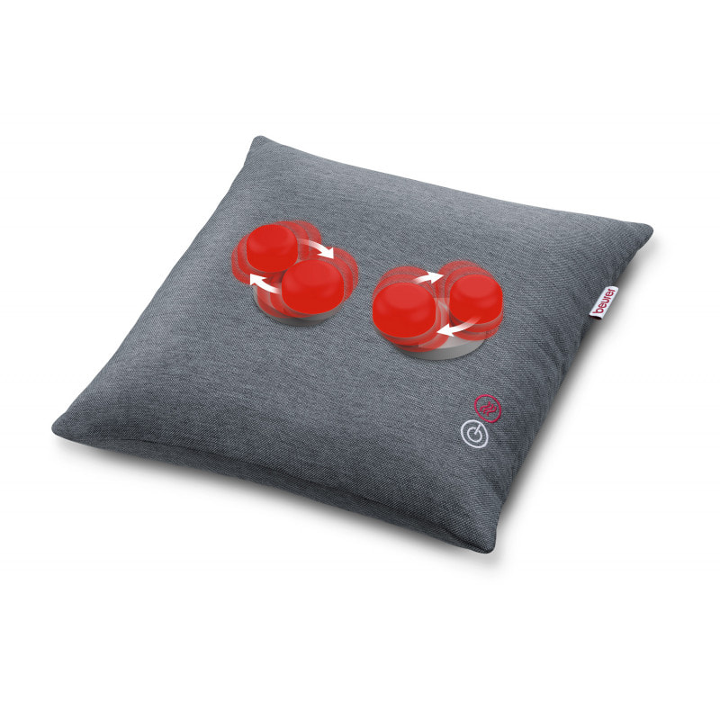 Coussin de massage shiatsu - 4 têtes - Chauffant - Housse lavable