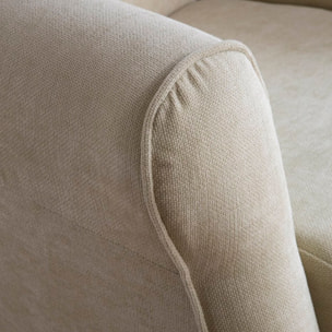 Fauteuil Morea -bois, panneau de particules, mousse pu, textile-couleur beige 67 x 104 x 76 cm