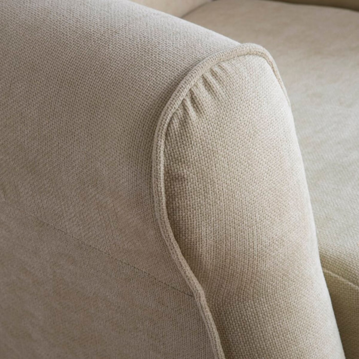 Fauteuil Morea -bois, panneau de particules, mousse pu, textile-couleur beige 67 x 104 x 76 cm