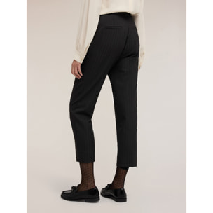 Motivi - Pantaloni regular in tessuto tinto filo - Nero