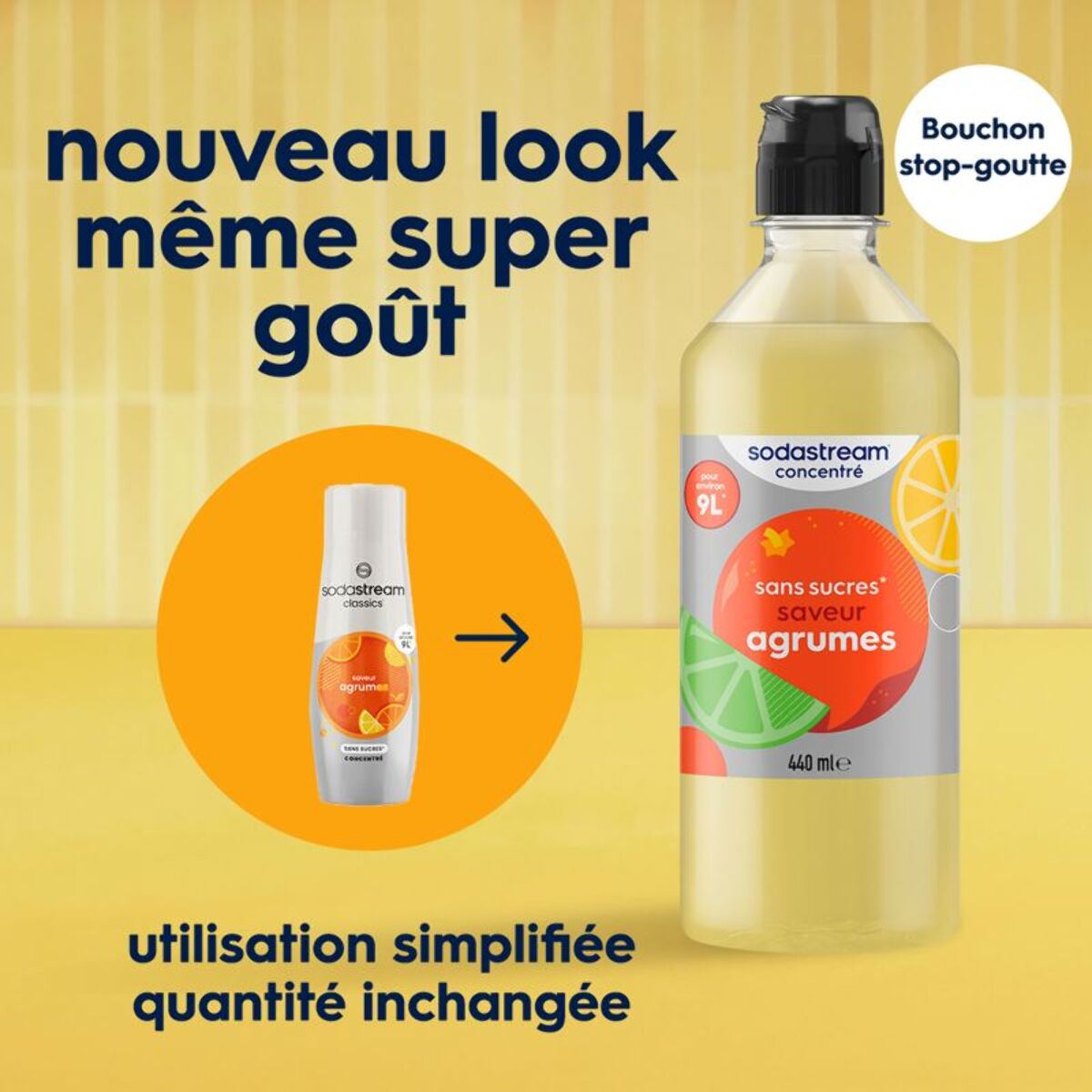 Concentré SODASTREAM saveur agrumes sans sucres 440 mL
