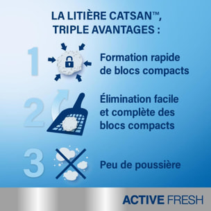 CATSAN Active Fresh Litière minérale agglomérante pour chat 2 boîtes de 5L