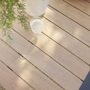 Table de jardin "Évasion" effet bois honey & graphite 12 places lates en aluminium