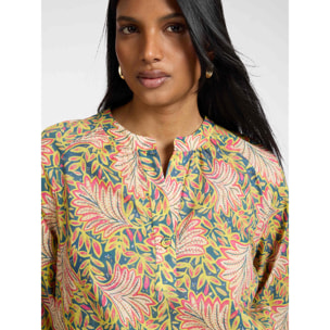 Elena Mirò - Blusa stampata mussola in cotone - Giallo