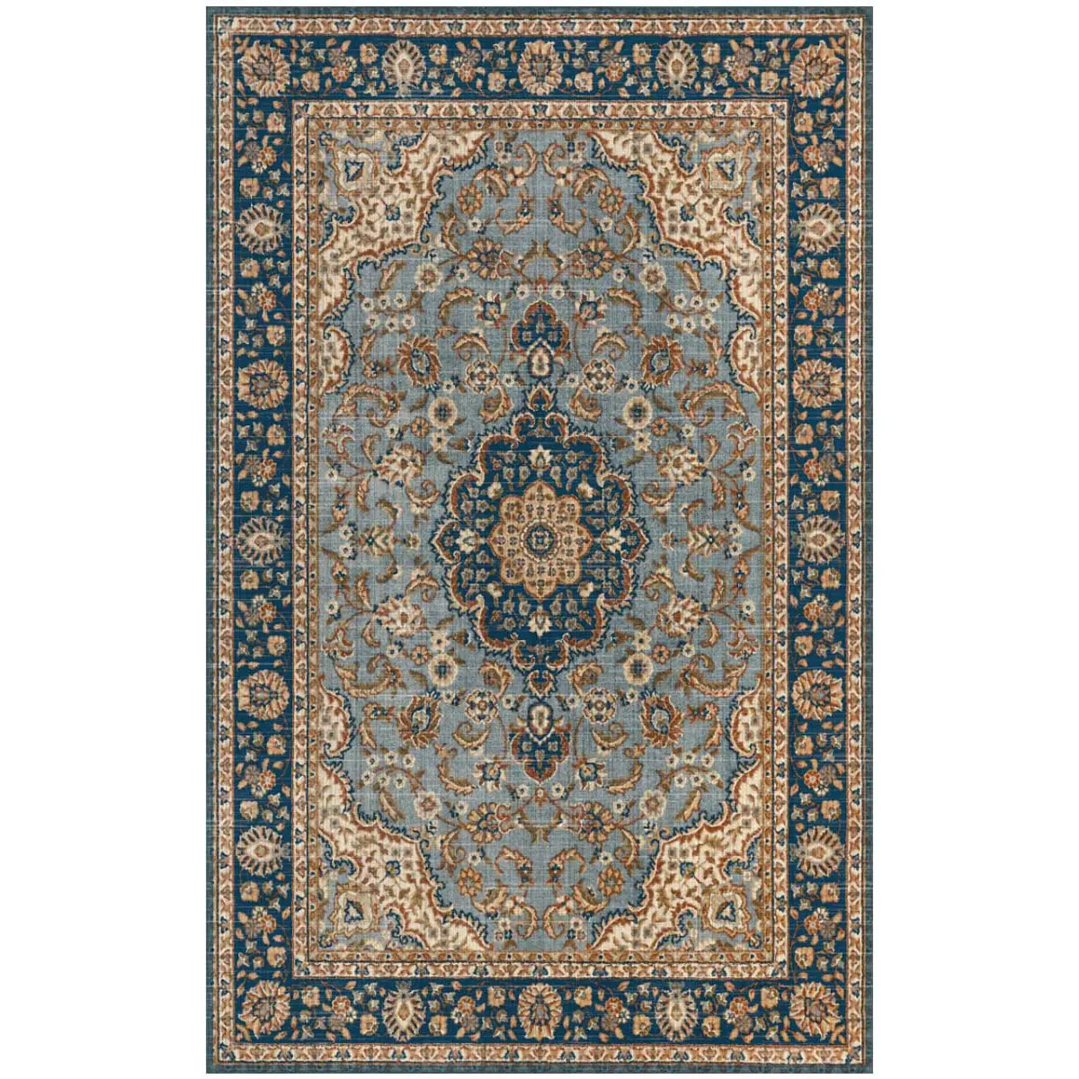 Tappeto Orientale Classico Disegno Persiano Azzurro