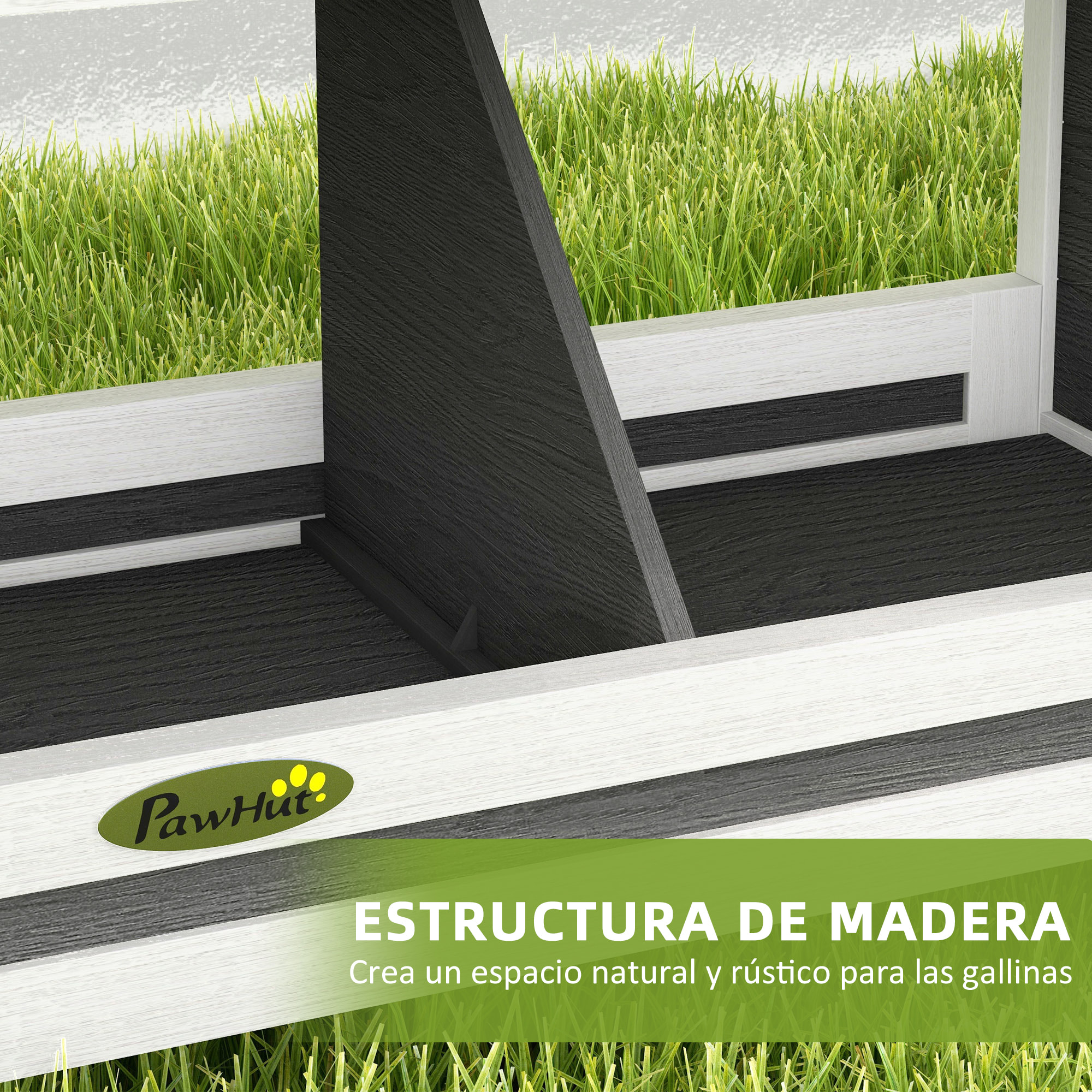 Ponedero para Gallinas de Madera Caja Nido para 2 Gallinas con 2 Departamentos y Techo Asfáltico para Interior y Exterior Gris