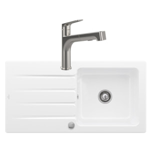 Evier 1 bac Architectura 60 + Robinet de cuisine Junis Sky Shower