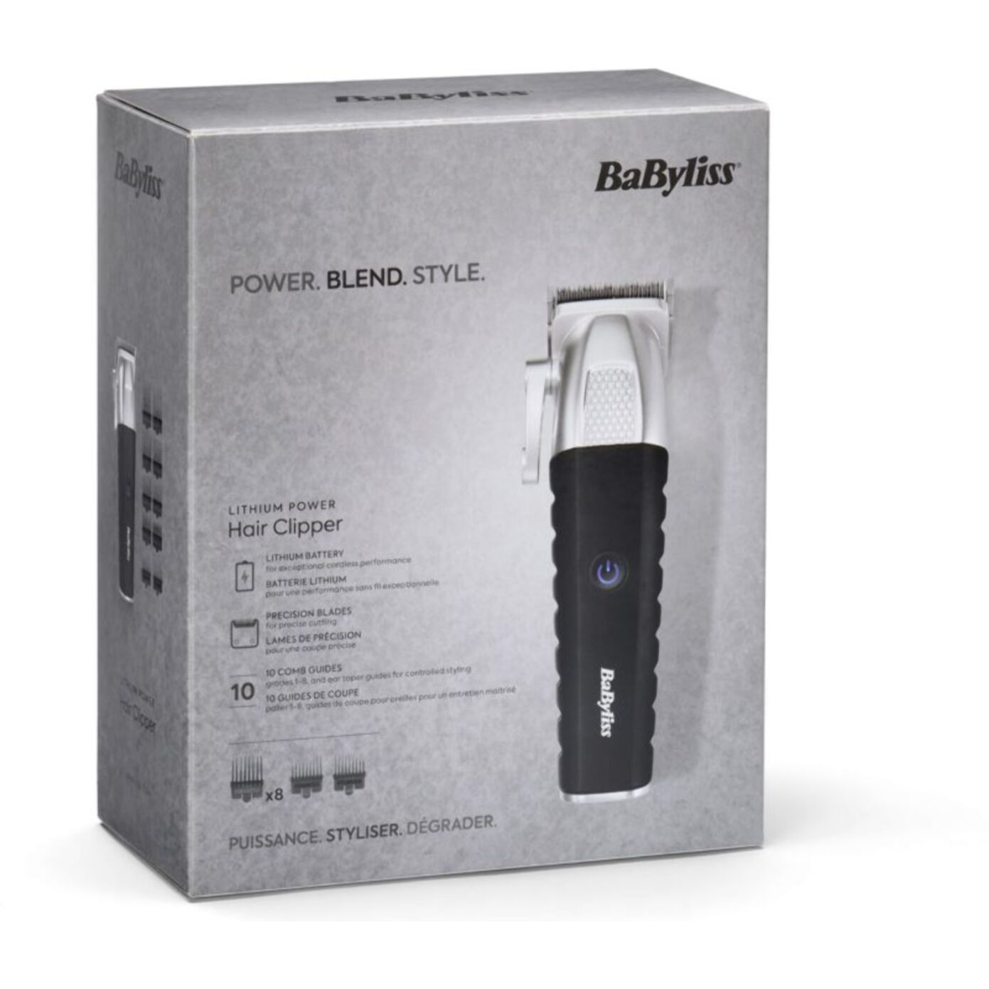 Tondeuse cheveux BABYLISS E812E Lithium Power, précision 0,8 mm, autonomie 180 mn