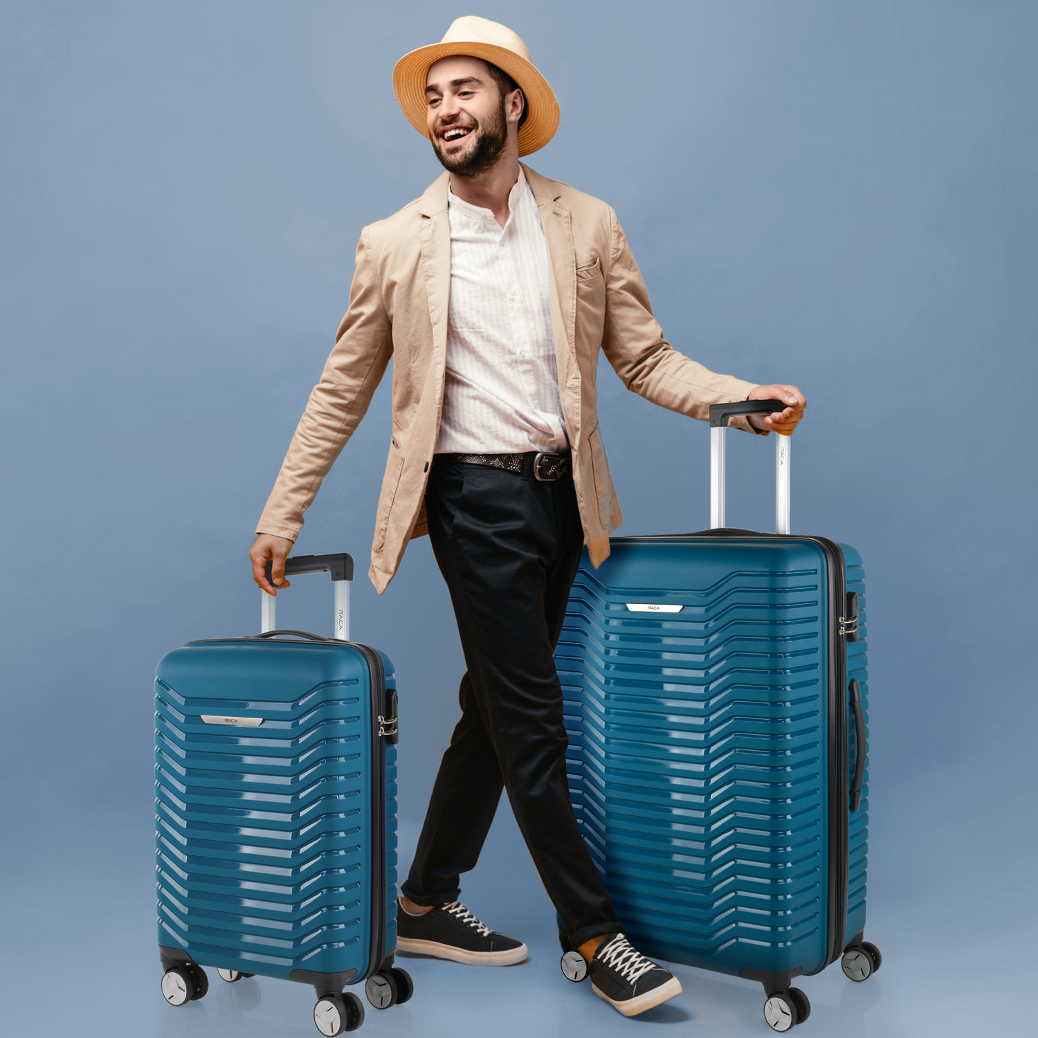 Juego De Maletas Rígidas Pp Itaca Glasgow Petroleo