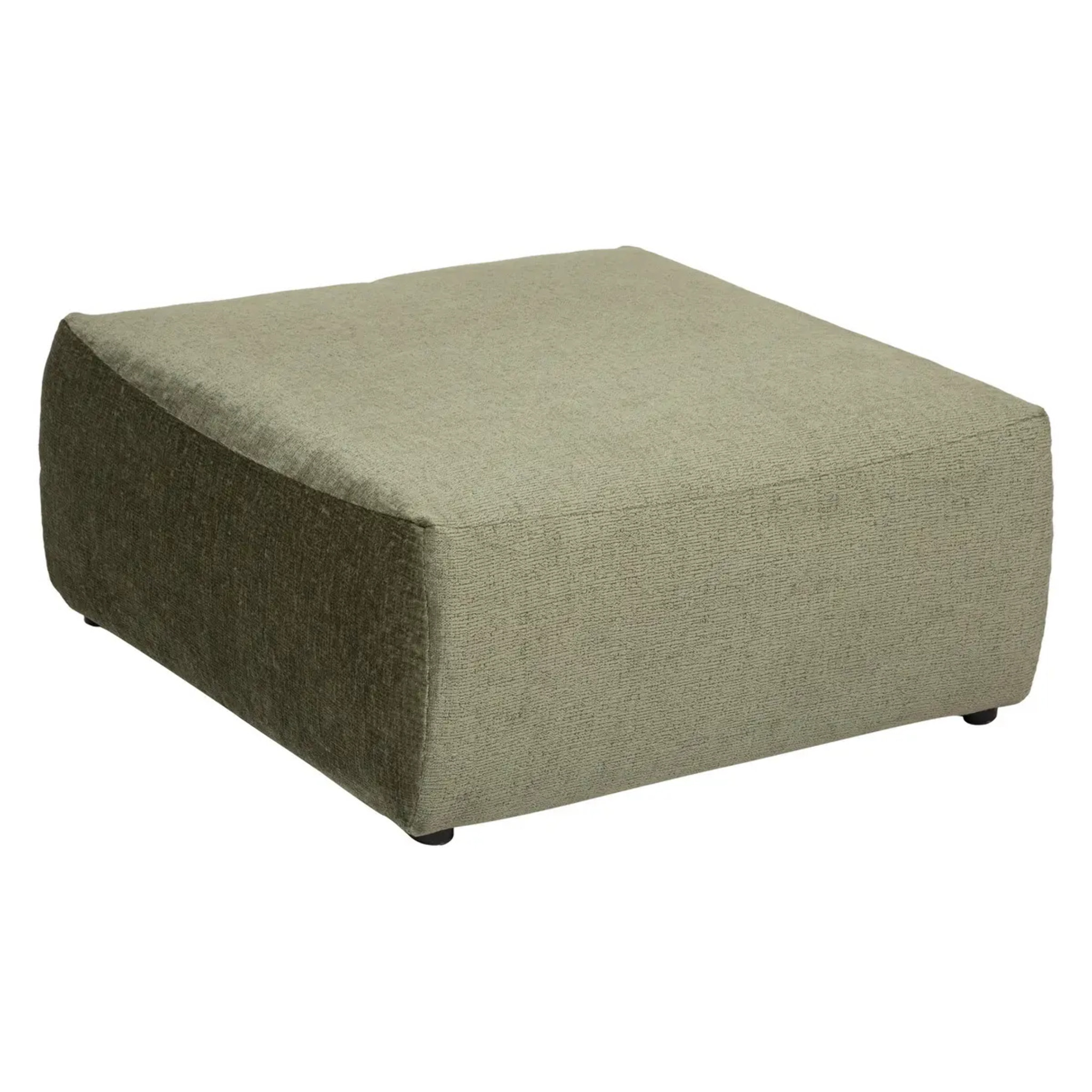 Pouf "Mavuno" en velours 87x93cm vert cèdre