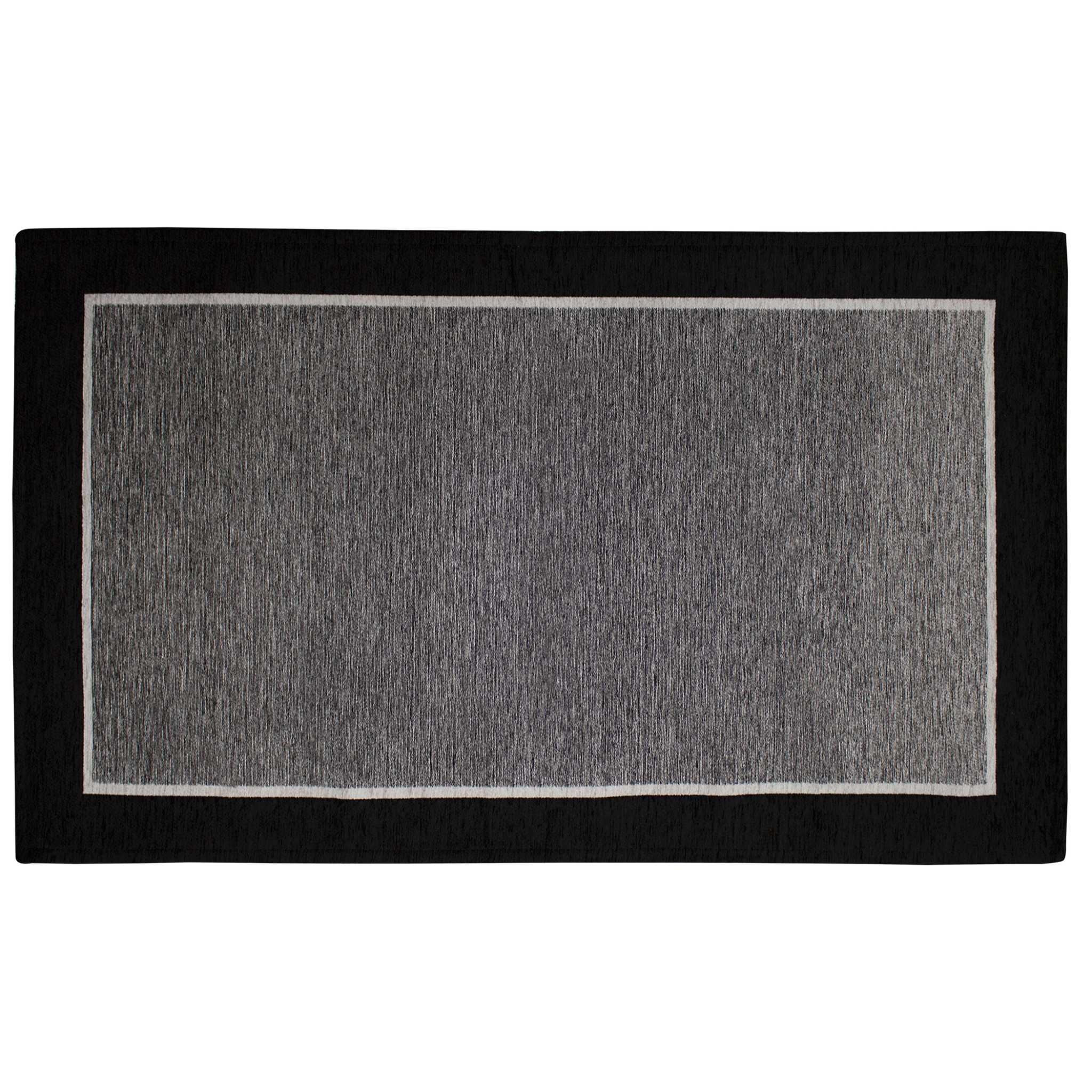 TAPPETO ARREDO DIS.ROMA NERO CHIARO 65X115 CM CON ANTISCIVOLO